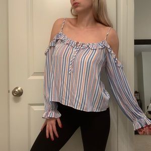 red/blue/white forever 21 top